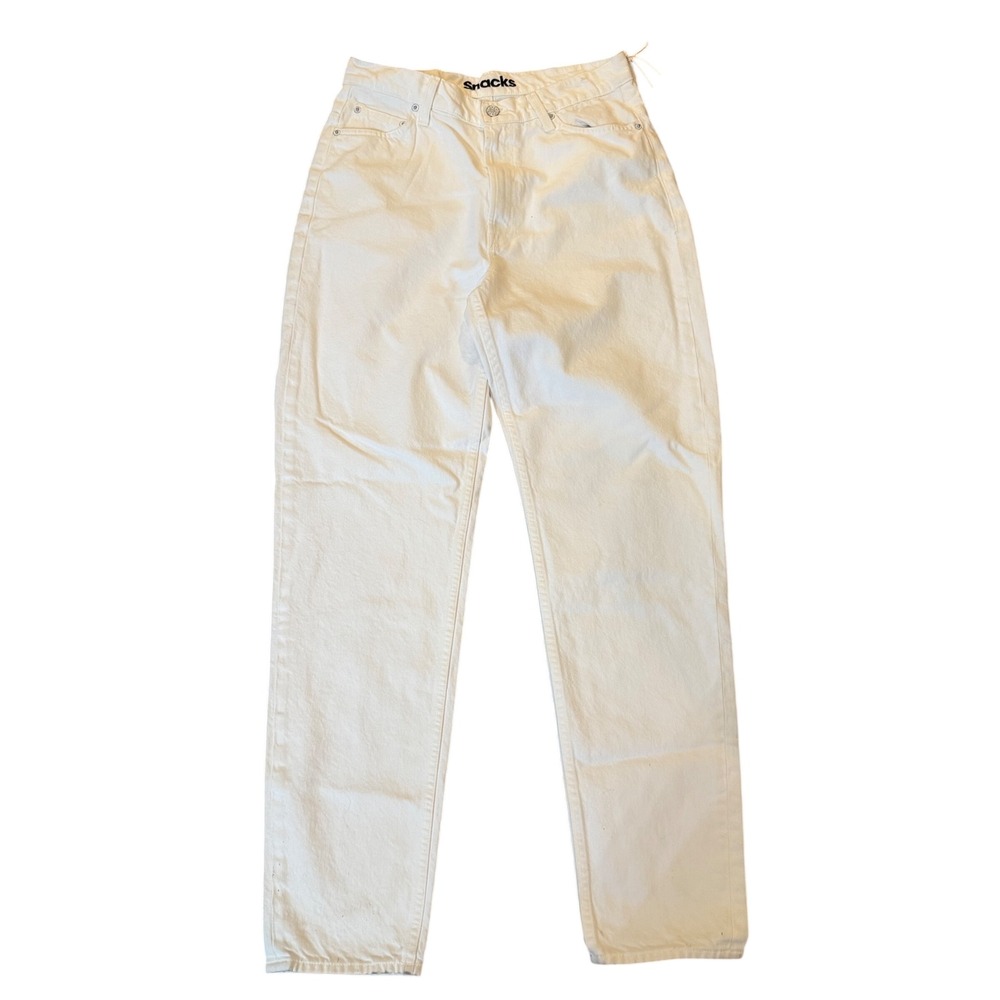 MOTHER Snacks High Waisted Twizzy Skimp Jeans Sticky Rice White Size 31